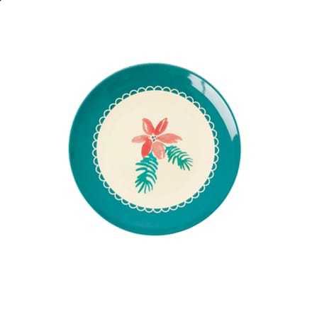 Rice kerst melamine bord poinsettia christmas print