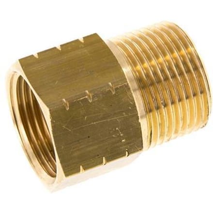 R 1'' x 1'' NPT M/F Messing Verloopring 16 Bar - Hydrauliek - FL2S-MF-B-100RN