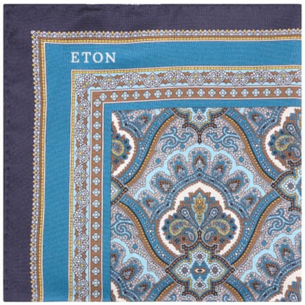 Eton Paisley print silk pocket square
