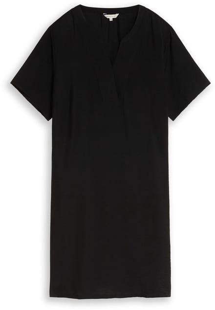 Tom Tailor - Plus Size - Jurk met V-hals - Maat 46 - deep black