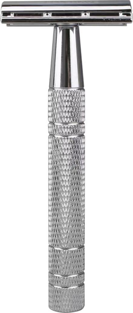 Wellshave Safety Razor Zilver - RVS + 20 Scheermesjes - Vrouwen & Mannen - Scheermes - Veiligheidsscheermes - Double Edge - Single Blade