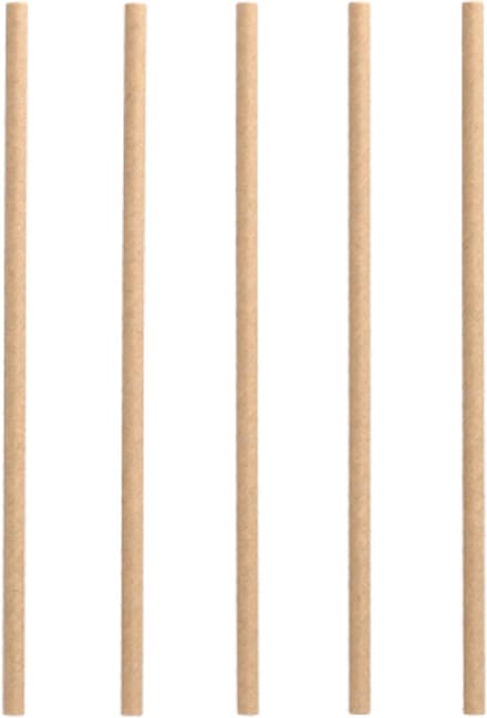 10x 100 Drinkrietjes papier pure Ø 6 mm · 20 cm bruin