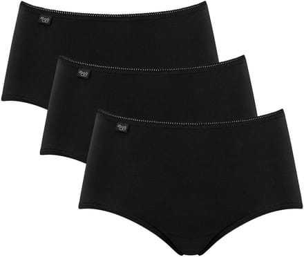 Sloggi Women 24/7 Cotton Midi (3-pack) - dames slip - zwart