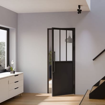 Schulte Complete Glazen Binnendeur Met Kozijn - 90x201cm - Atelier - Transparant - Rechts