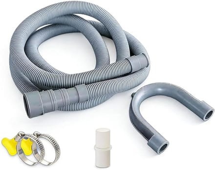 Afvoerslang Wasmachine - Verlengslang Set - Water Afvoeren - Insteekbaar Ontwerp - 1.5 Meter - Grijs