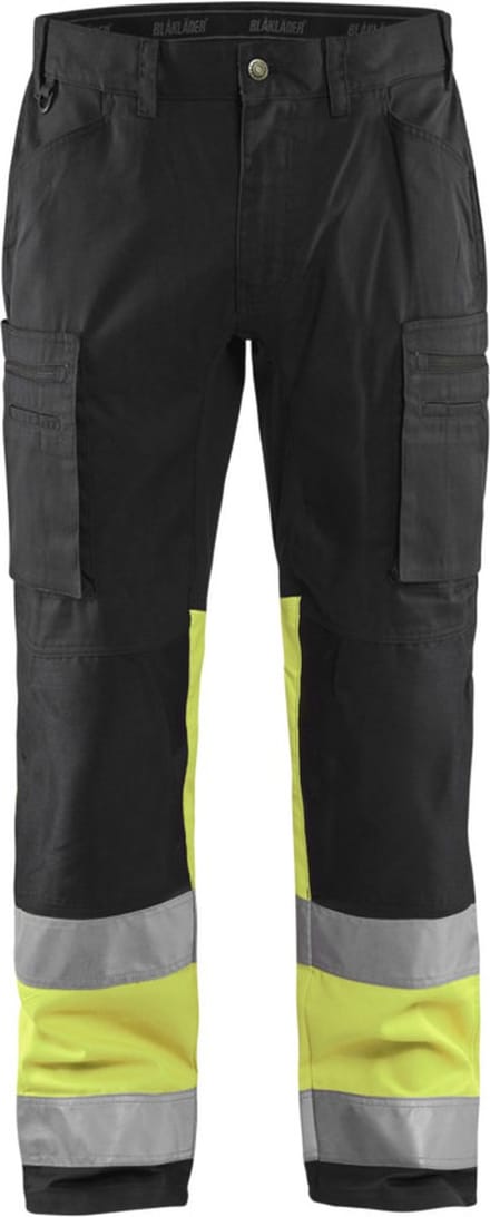 Blaklader Werkbroek met stretch High Vis 1551-1811 - Zwart/High Vis Geel - D128