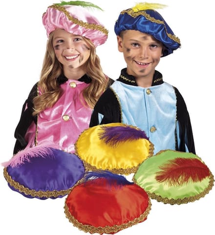 12 stuks: Baret Piet in 6 kleuren - assorti