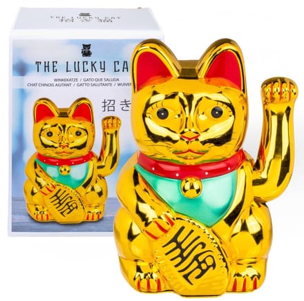 Dailygoods- Maneki Neko Goudkleurig - Gelukskat - 20 cm