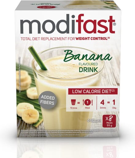 Modifast Weight Control Milkshake Banaan - 8 x 8 x 55 gr - Voordeelverpakking