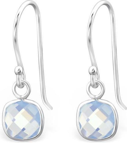 Montebello Oorbellen Didah Blue - 925 Zilver E-Coating - Opaal - 6x20mm