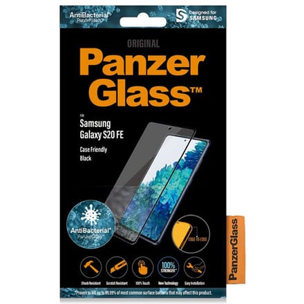 PanzerGlass Screenprotector geschikt voor Samsung Galaxy S20 FE Glazen | PanzerGlass Edge to Edge Screenprotector - Case Friendly - Zwart