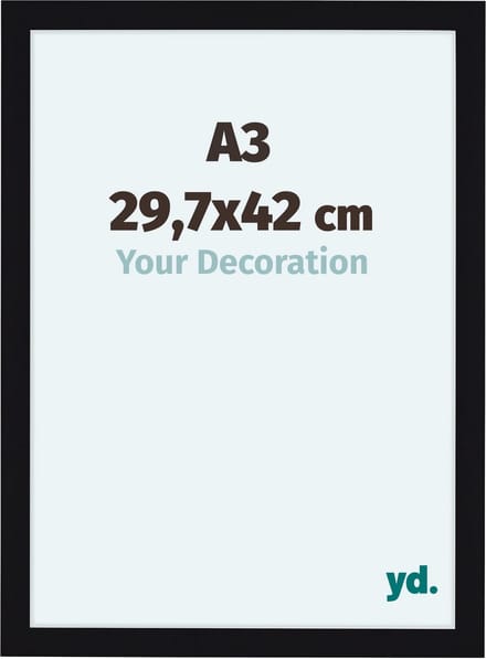 Your Decoration - Fotolijst A3 29,7x42 cm - MDF - Zwart Hoogglans - Como
