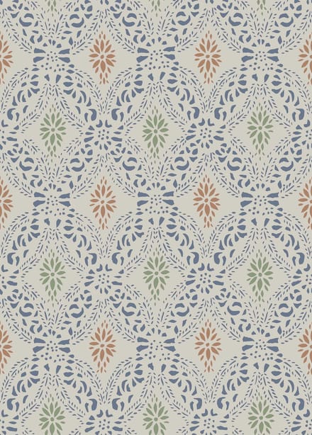Boråstapeter Vliesbehang 8054 - Anno II - Bloemen Blauw - 53cm x 10.05m