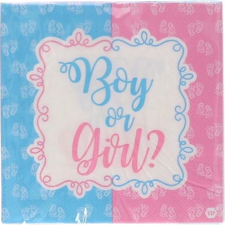 Gender reveal servetten - Boy or Girl