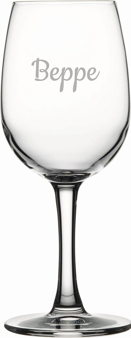 Gegraveerde witte wijnglas 26cl Beppe