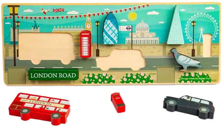 BigJigs houten puzzel Londen - educatief speelgoed 8 stukjes.