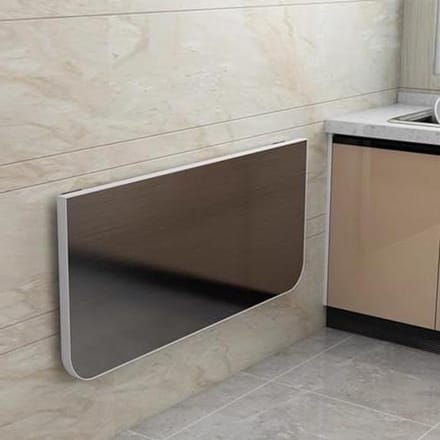 Wandtafel - Opklapbaar blad - Ruimtebesparing - Roestvrij staal - Compact - Zilverkleurig
