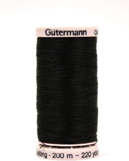 Gütermann handquiltgaren 100% katoen 200 meter kleur 5201 zwart