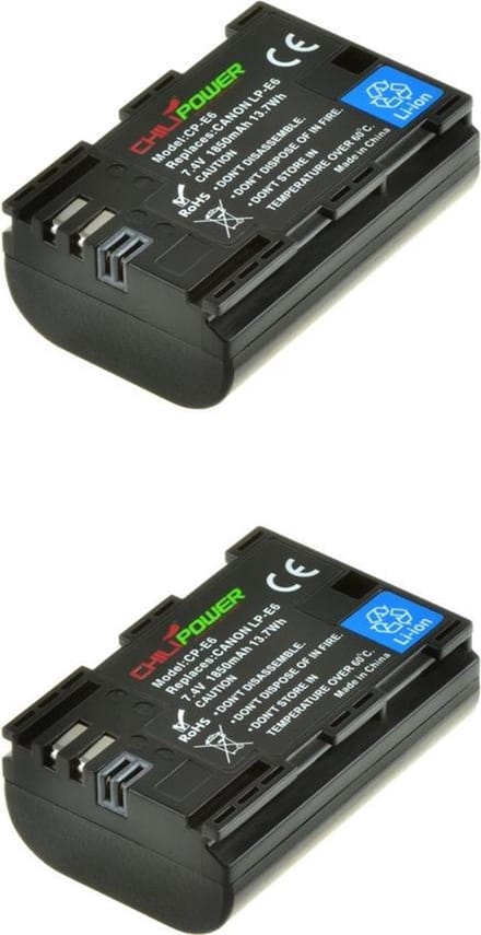 ChiliPower LP-E6 accu voor Canon - 1850mAh - 2-Pack