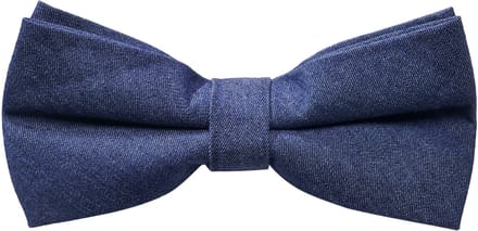 Marineblauwe Denim Voorgebonden Vlinderdas