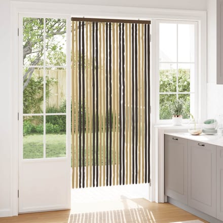 vidaXL - Insecten - Gordijn - Chenille - Donkerbruin - en - Beige - 100 - x - 200 - cm