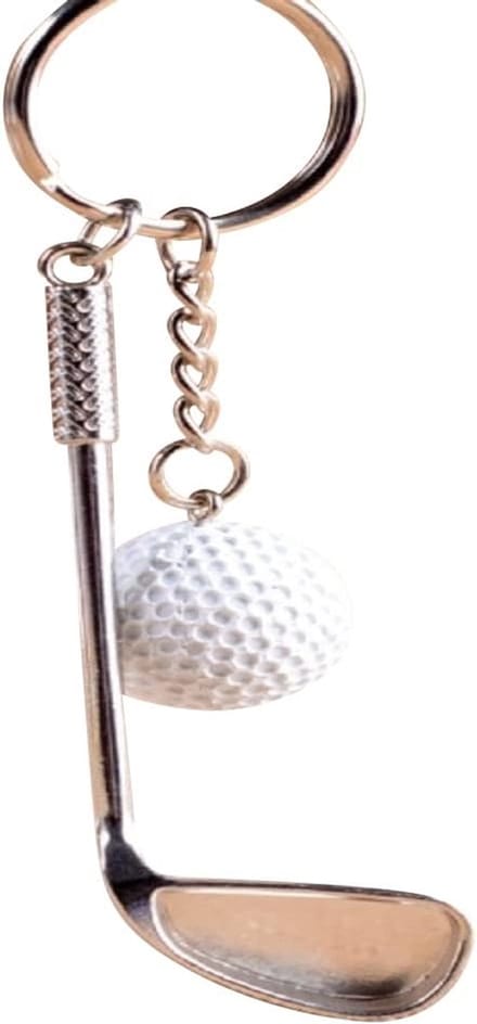 Golf Sleutelhanger - Golf Accessoire - Cadeau Idee - Met Clubs - 9.4 cm - Zilverkleurig