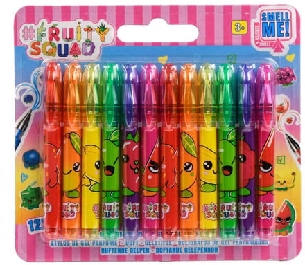 #FruitySquad 12 Mini gelpennen met geur Schrijfgerief