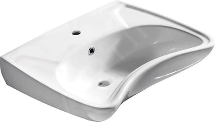 Sapho Disabled - Wastafel 60x46 cm voor gehandicapten, met overloop, 1 kraangat, wit 10TP60060