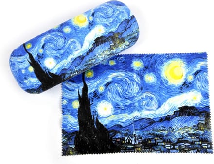 Hard Brillen Etui Set met Poetsdoek - Sterrennacht Design