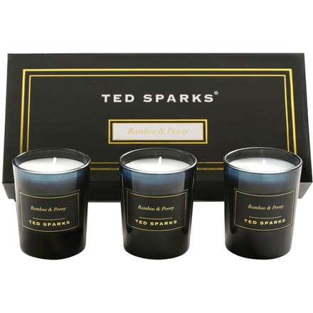 Ted Sparks Bamboo & Peony Mini Candle | 165 gr + 165 gr + 165 gr | Set 3 st