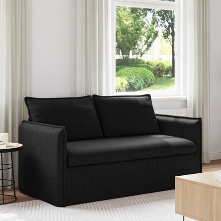 vidaXL - Bank - Zwart - 156 - x - 82 - x - 85 - cm - Stof