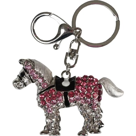 Red Horse Sleutelhanger Pony Zilver Met Diamantjes 7 Cm