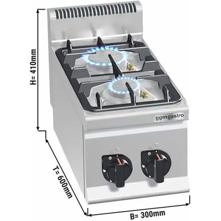 GGM Gastro Gasherd - 9,5 kW - 2 Brenner Zilver