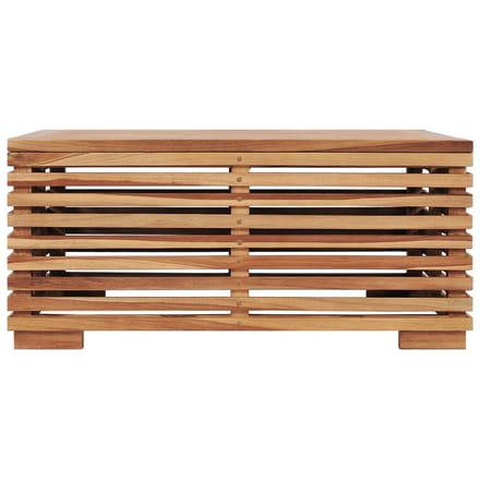 vidaXL - Tuintafel - en - voetensteun - met - donkergrijs - kussen - teakhout