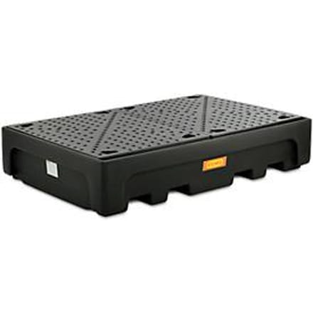 IBC-lekbak, polyetheen, 1100 l, 3000 kg, PE-geperforeerde plaat, inrijvakken