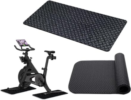 Hometrainer Mat - Loopband Onderlegger - Thuis Trainen - Anti-Vibratie Bescherming - 2 Stuks - Zwart