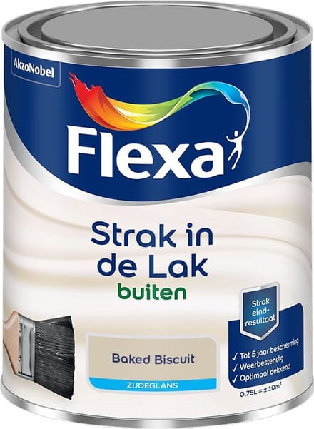 Flexa - Strak In De Lak Buitenlak Zijdeglans - Baked Biscuit - Mengverf - 750 Ml