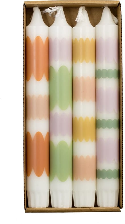 Rustik Lys - Stearine dinerkaarsen 'Festival' (Set van 4, Ø2.2 x 19cm)