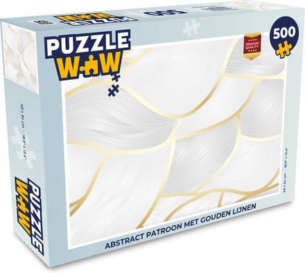 Puzzel Abstract patroon met gouden lijnen - Legpuzzel - Puzzel 500 stukjes