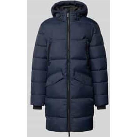 Regular fit gewatteerde lange jas met capuchon