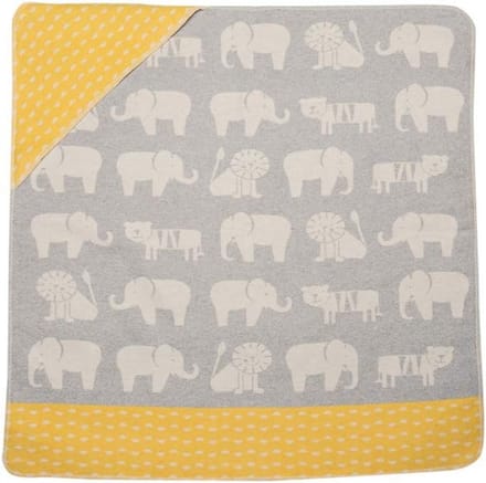 Luxe Baby Deken met Capuchon Dierenprint Grijs Katoenmix
