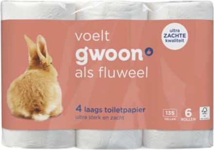 G’woon 4 laags toiletpapier - 6 rollen