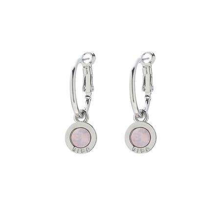 Biba Oorhangers Zilver met gekleurde steen Groot Rose Water Opal