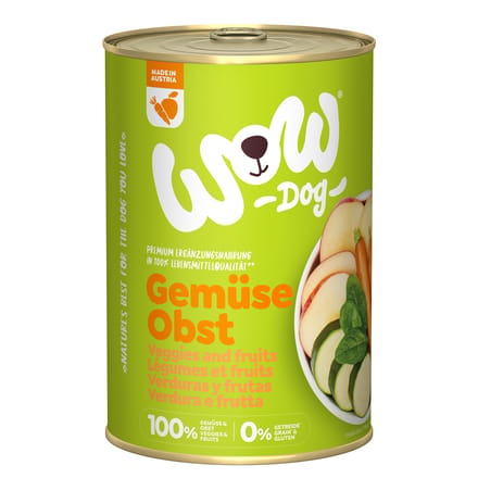 6x 400g WOW Puur 100% Groente & Fruit Hondenvoer Nat