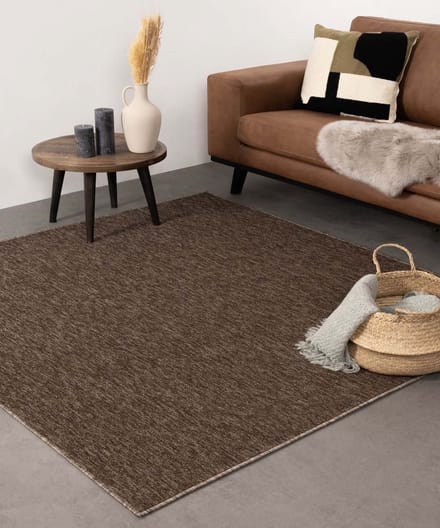 Laagpolig vloerkleed vierkant - Lush bruin 200x200