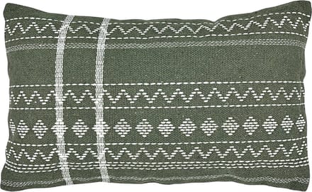 Lavandoux - Sierkussen - Geborduurd Kussen - Khaki Groen - 30x50