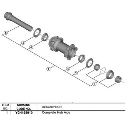 Complete naafas Shimano WH-RX570-TL-F12