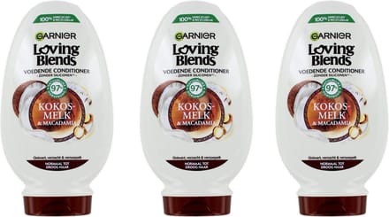 Garnier Conditioner - Loving Blends Kokosmelk & Macademia - 3 x 250 ml