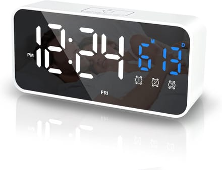 Digitale Wekker met Spiegeldisplay, Datum, Temperatuur en 25 Melodieën