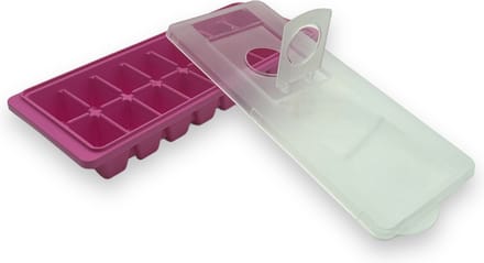 Roze IJsblokjes Maker met Deksel - Afmetingen 16x10.8cm